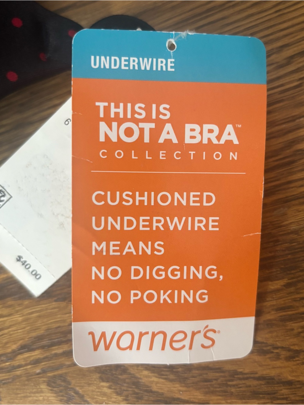 Warner's "This Is Not A Bra" Underwire T-Shirt Bra - Black & Red Polka Dot, 38B - Picture 8 of 8